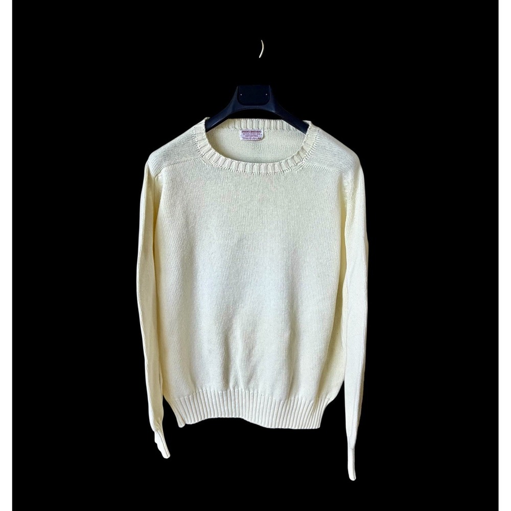 Vintage 60's Brooks Brothers Crewneck Yellow Sweater USA Sz 44‎ Large Mens